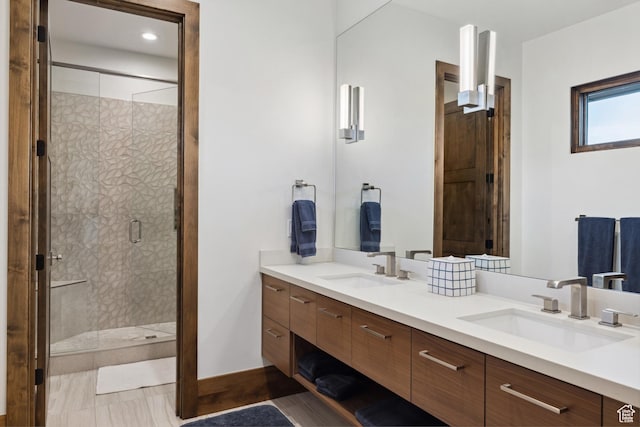 1703 N Chimney Rock Rd Unit 532, Heber City, UT 84032 - bathroom with double vanity and a stall shower