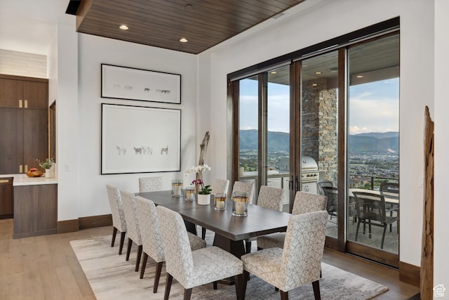1703 N Chimney Rock Rd Unit 532, Heber City, UT 84032 - dining area with light wood-style floors, a mountain view, and baseboards