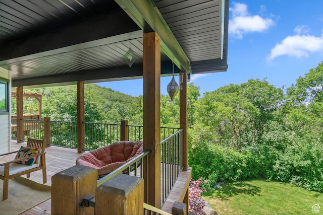 2692 S Grand Oak Cir E, Bountiful, UT 84010 - deck with a view of trees and a yard