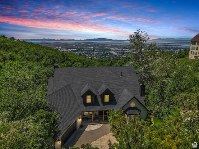 2692 S Grand Oak Cir E, Bountiful, UT 84010 - aerial view at dusk of a mountain view