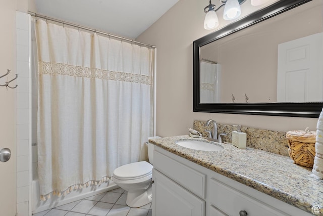 2692 S Grand Oak Cir E, Bountiful, UT 84010 - bathroom featuring vanity, tile patterned floors, toilet, and shower / tub combo