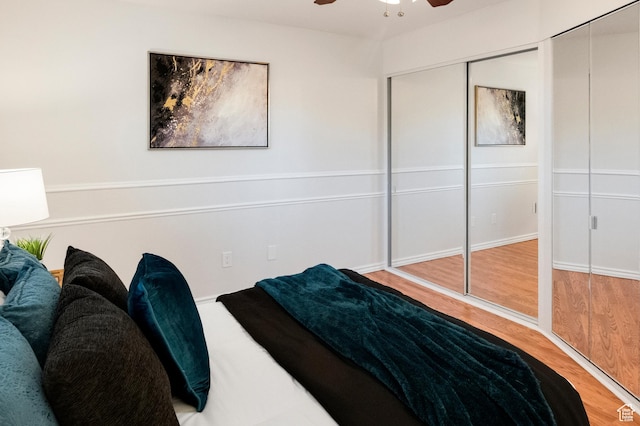 1022 E Lafayette St S, Sandy, UT 84094 - bedroom with wood finished floors and ceiling fan