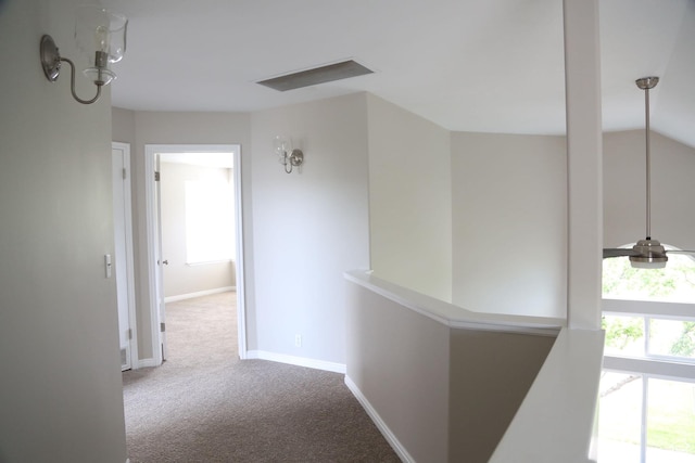 760 E Corner Ridge Dr, Draper, UT 84020 - hall with carpet, baseboards, an upstairs landing, and vaulted ceiling