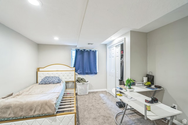 910 W Brandermill Cv, Murray, UT 84123 - carpeted bedroom with baseboards, recessed lighting, and a closet