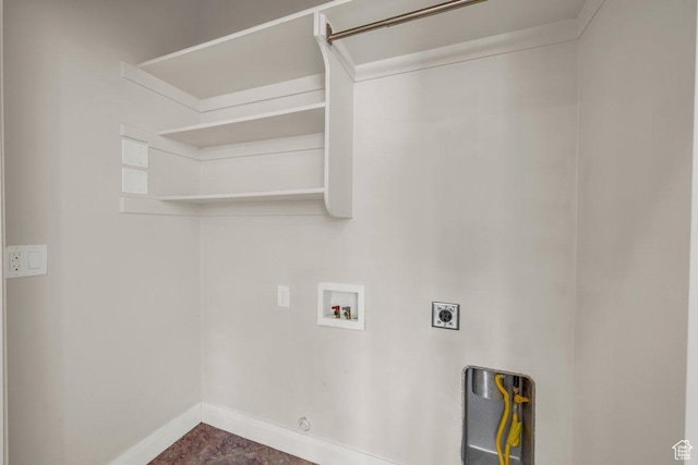 40 W Pecan Ln, Leeds, UT 84746 - washroom with hookup for an electric dryer, hookup for a washing machine, baseboards, and gas dryer hookup