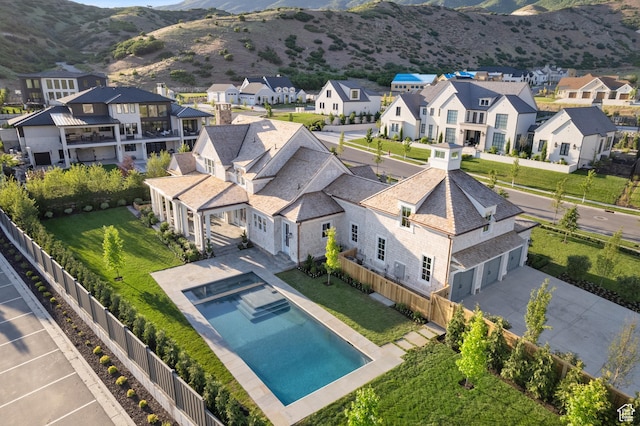 1449 Annie Cir N, Alpine, UT 84004 - aerial view of residential area with a mountainous background and a pool