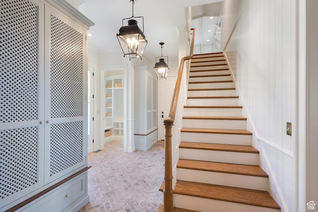 1449 Annie Cir N, Alpine, UT 84004 - stairs featuring brick patterned floors