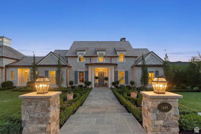 1449 Annie Cir N, Alpine, UT 84004 - french provincial home featuring a chimney and a lawn