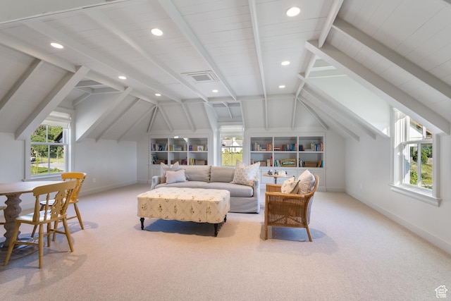 1449 Annie Cir N, Alpine, UT 84004 - carpeted living room with baseboards, recessed lighting, and built in features