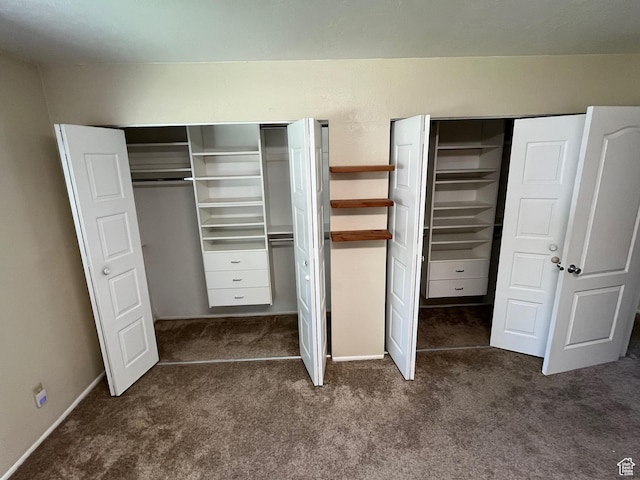 552 W 1200 N, Lehi, UT 84043 - unfurnished bedroom with two closets and dark colored carpet
