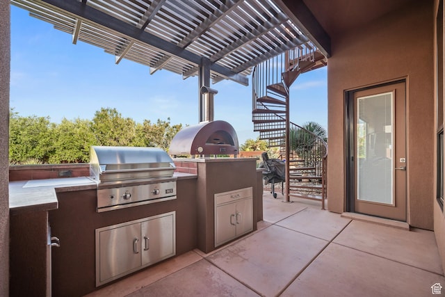 97 S 495 W, Ivins, UT 84738 - view of patio / terrace featuring stairway and a pergola