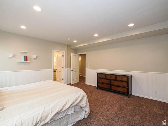 12687 S Verona Creek Way W, Riverton, UT 84065 - bedroom with a wainscoted wall, recessed lighting, and carpet