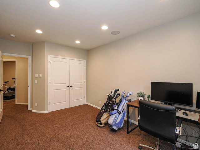 12687 S Verona Creek Way W, Riverton, UT 84065 - carpeted office with recessed lighting and baseboards
