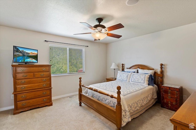 5264 S 6150 W, Hooper, UT 84315 - bedroom featuring light carpet, baseboards, a ceiling fan, and a textured ceiling