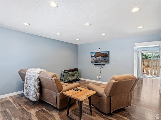 1631 E 1470 S Unit 5E, Ogden, UT 84404 - living room with recessed lighting, baseboards, and dark wood-style floors