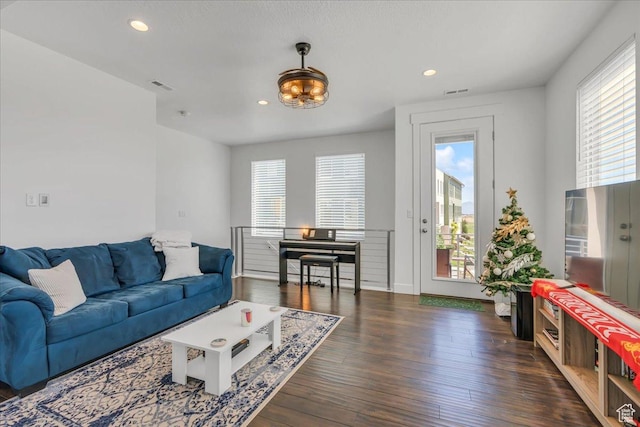 6202 W Birch Run Rd, South Jordan, UT 84009 - living room with wood finished floors, recessed lighting, and baseboards