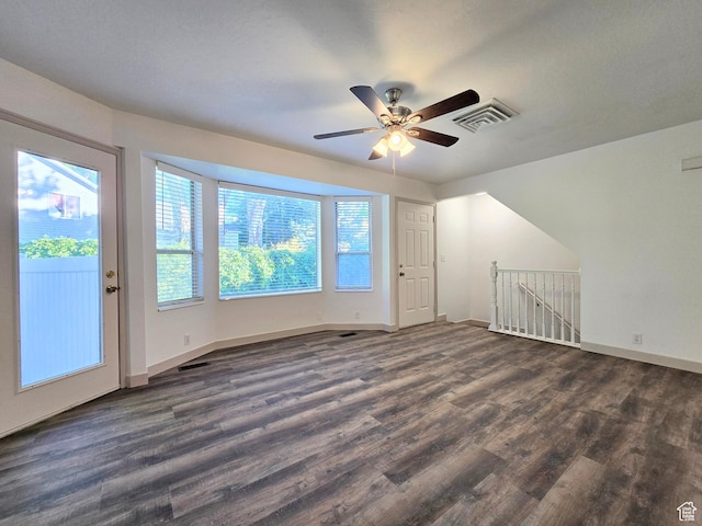 82 S Santa Rita Pl, West Jordan, UT 84088 - bonus room with dark wood-style flooring, baseboards, and a ceiling fan