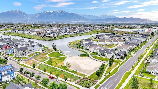 10777 S Lamond Dr W, South Jordan, UT 84009 - aerial view of residential area featuring a water and mountain view