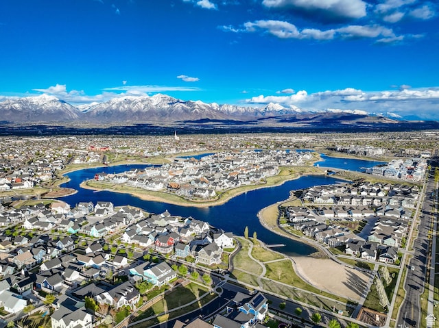 10777 S Lamond Dr W, South Jordan, UT 84009 - aerial overview of property's location featuring nearby suburban area and a water and mountain view