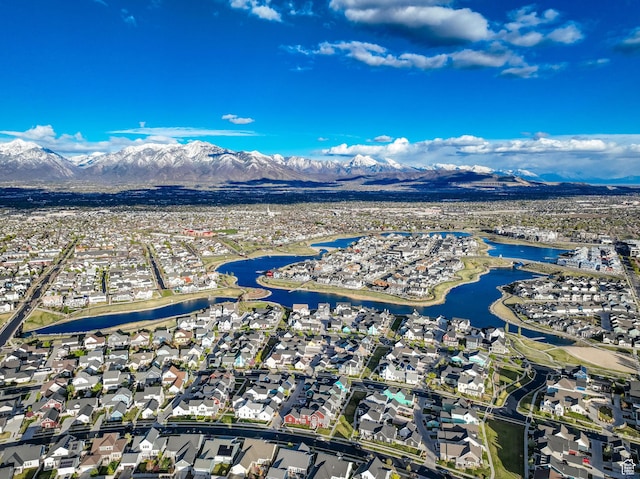 10777 S Lamond Dr W, South Jordan, UT 84009 - aerial view of property and surrounding area with a water and mountain view and nearby suburban area