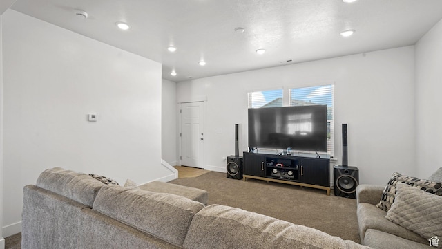 521 W 1110 N Unit Hc4, Logan, UT 84341 - living room with light carpet, recessed lighting, and baseboards