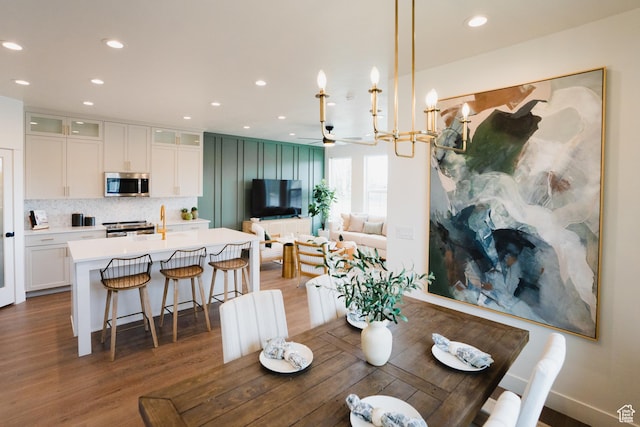 866 S 320 E Unit 168, Spanish Fork, UT 84660 - dining area featuring wood finished floors, recessed lighting, and a ceiling fan