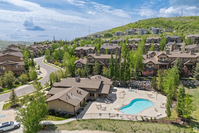 13597 N Hillclimb Ln, Kamas, UT 84036 - aerial perspective of suburban area with a pool area