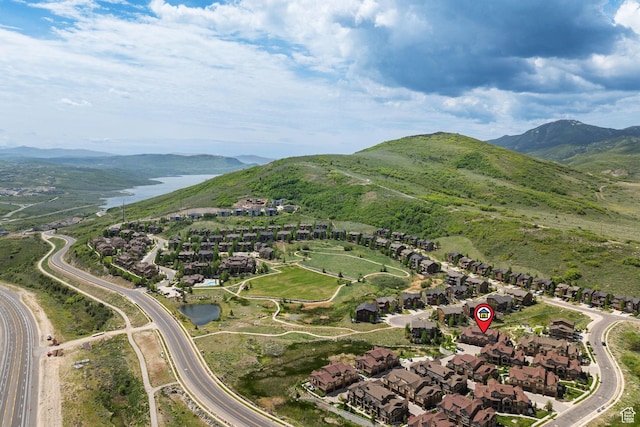 13597 N Hillclimb Ln, Kamas, UT 84036 - aerial view of property and surrounding area with nearby suburban area and a water and mountain view