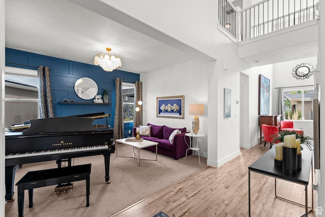 159 E Tranquil Cir, Saratoga Springs, UT 84045 - sitting room featuring wood finished floors, baseboards, and a chandelier