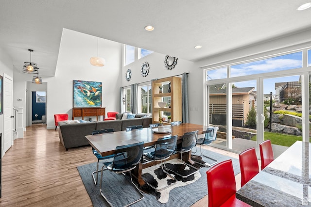 159 E Tranquil Cir, Saratoga Springs, UT 84045 - dining area featuring plenty of natural light, recessed lighting, light wood finished floors, and baseboards