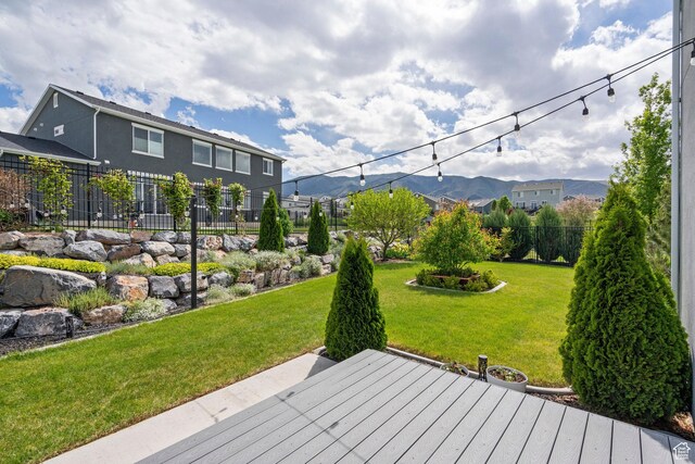 159 E Tranquil Cir, Saratoga Springs, UT 84045 - view of yard featuring a deck with mountain view