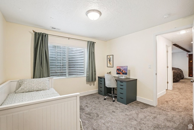 13326 S Rochdale Ln W, Herriman, UT 84096 - carpeted bedroom featuring a desk and a textured ceiling