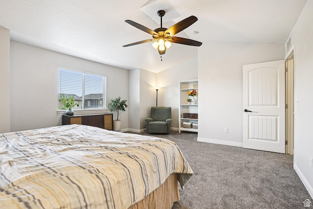 13326 S Rochdale Ln W, Herriman, UT 84096 - carpeted bedroom with vaulted ceiling and ceiling fan