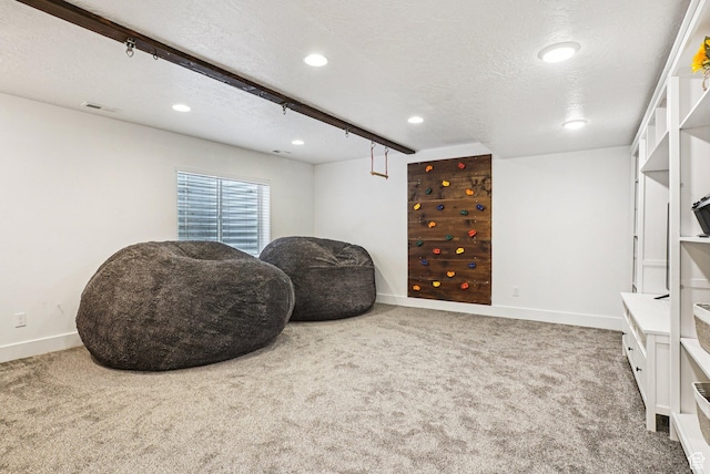 13326 S Rochdale Ln W, Herriman, UT 84096 - sitting room featuring carpet flooring, recessed lighting, and a textured ceiling