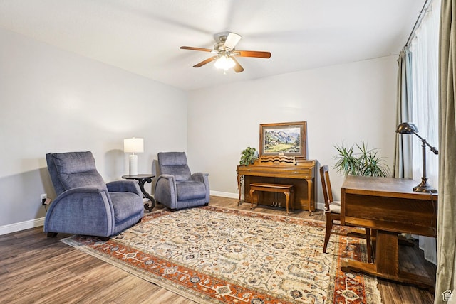 13326 S Rochdale Ln W, Herriman, UT 84096 - sitting room with a ceiling fan and wood finished floors