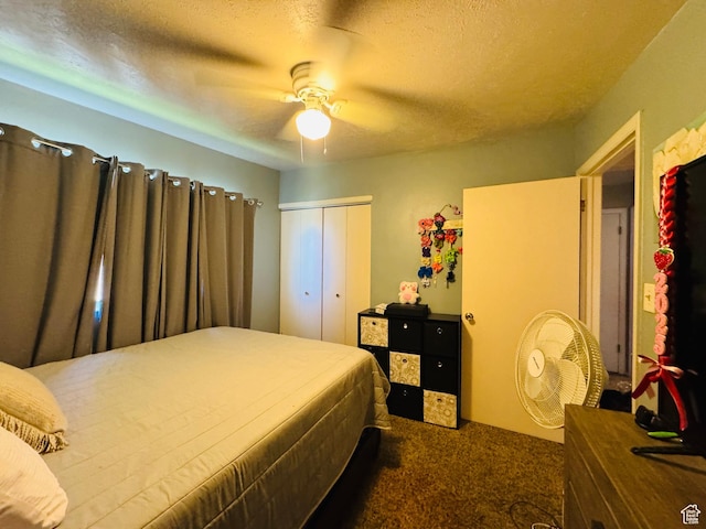 2557 W 5725 S, Roy, UT 84067 - bedroom with carpet floors, a closet, and a ceiling fan