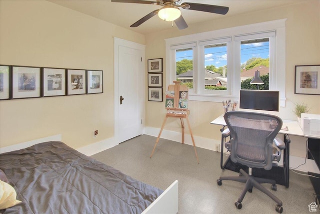 623 E Milton Ave, Salt Lake City, UT 84105 - bedroom with a desk and ceiling fan