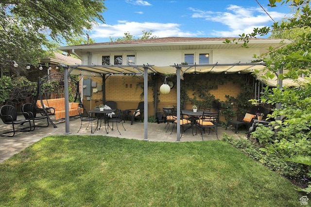 623 E Milton Ave, Salt Lake City, UT 84105 - rear view of property featuring a pergola, a lawn, and a patio