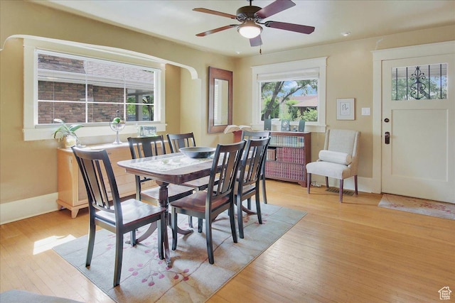 623 E Milton Ave, Salt Lake City, UT 84105 - dining space with light wood finished floors and ceiling fan