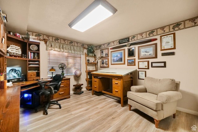 1262 W Dusty Downs Cir S, Jordan, UT 84095 - office area featuring light wood finished floors and baseboards