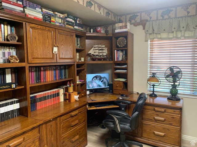 1262 W Dusty Downs Cir S, Jordan, UT 84095 - office area with wood finished floors and baseboards