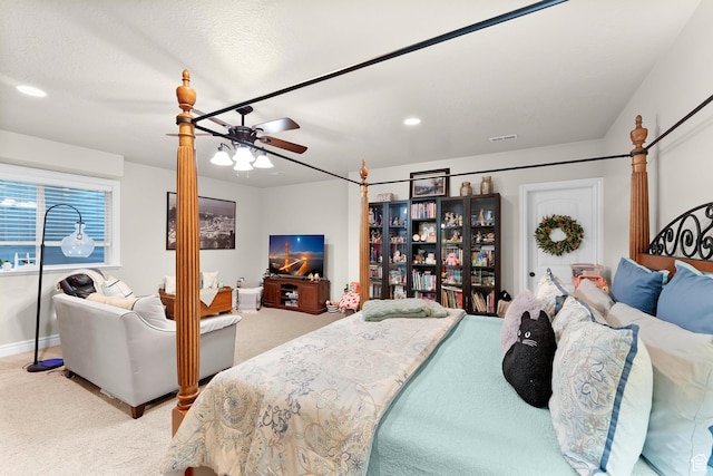 2221 E Fisher Ln S, Salt Lake City, UT 84109 - carpeted bedroom with recessed lighting, a ceiling fan, and baseboards