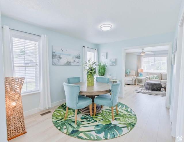 675 S 30 E, Ephraim, UT 84627 - dining area featuring wood finished floors, baseboards, and a ceiling fan