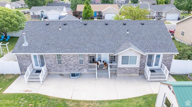 675 S 30 E, Ephraim, UT 84627 - rear view of property with french doors, a patio, and a fenced backyard