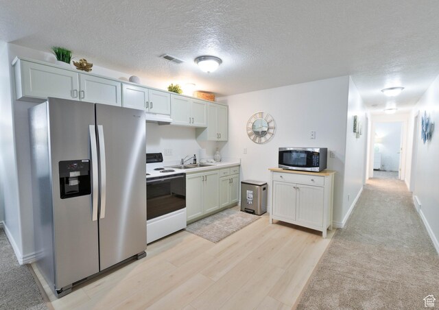 675 S 30 E, Ephraim, UT 84627 - kitchen with appliances with stainless steel finishes, a sink, under cabinet range hood, a textured ceiling, and light countertops