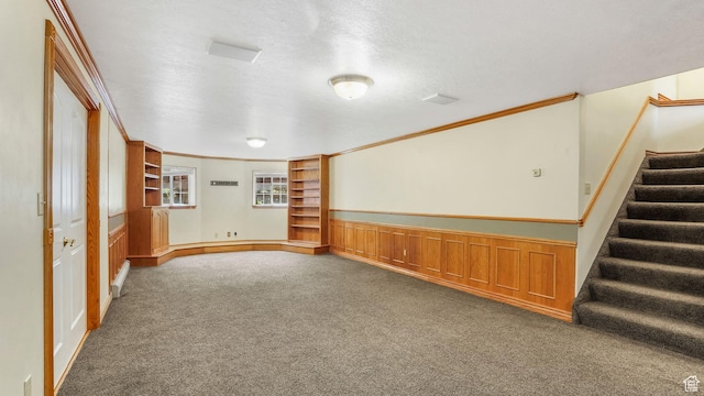 1580 E 1630 N, North Logan, UT 84341 - carpeted empty room with stairs, crown molding, and a wainscoted wall