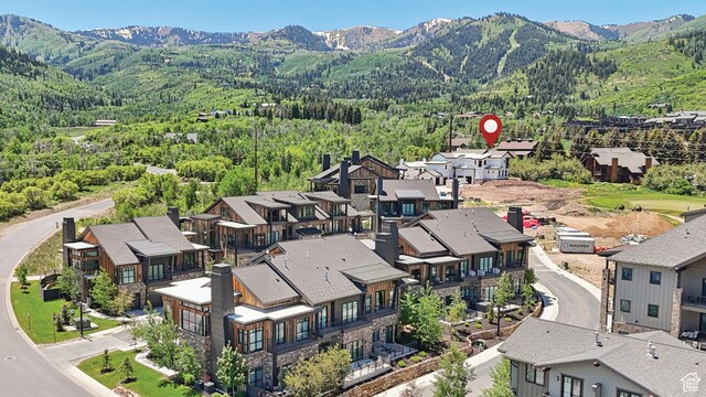 1990 Stone Creek Rd Unit 20, Park City, UT 84098 - aerial perspective of suburban area with mountains and a forest