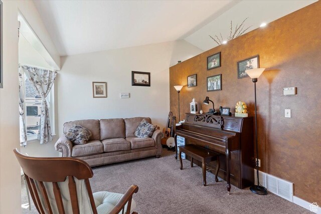 298 W 1775 N, Harrisville, UT 84414 - carpeted living area featuring lofted ceiling and baseboards