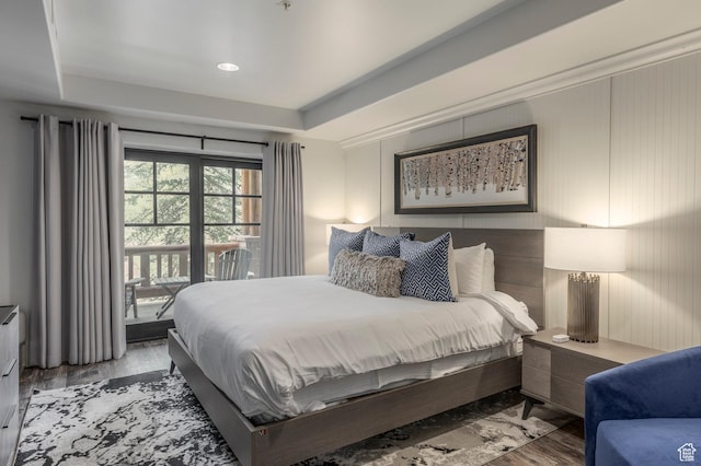 2900 Deer Valley Dr E Unit E211, Deer Valley, UT 84060 - bedroom featuring wood finished floors, a tray ceiling, and access to outside