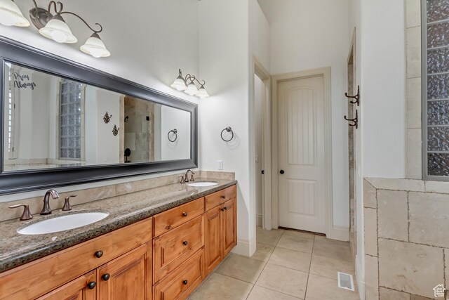 6663 W Normandy Way, Highland, UT 84003 - bathroom with tile patterned flooring and double vanity